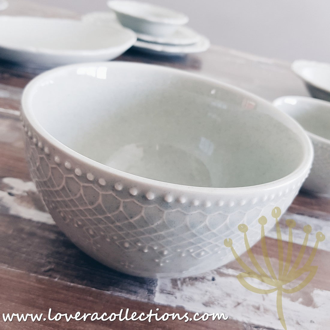 French Lace Dinnerware Set - Elegant Porcelain Plates & Bowls for Formal Dining, Wedding Reception & Holiday Table Setting (50% Off Limited Time Sale)