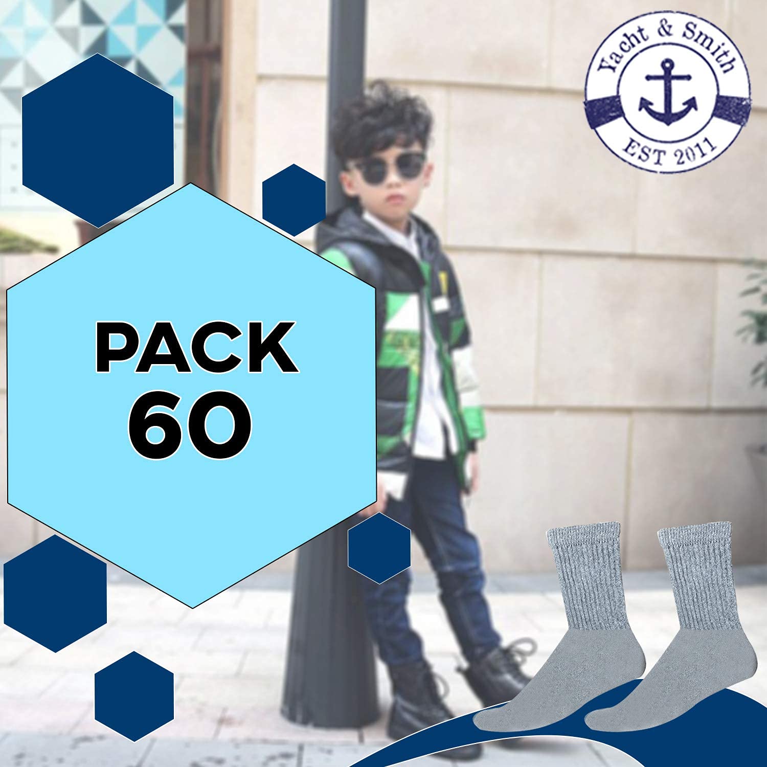 Wholesale Bulk Athletic Crew Socks for Kids & Children - Sports Socks Case Pack by SOCKS'NBULK - Perfect for School, Soccer, Basketball & Daily Wear