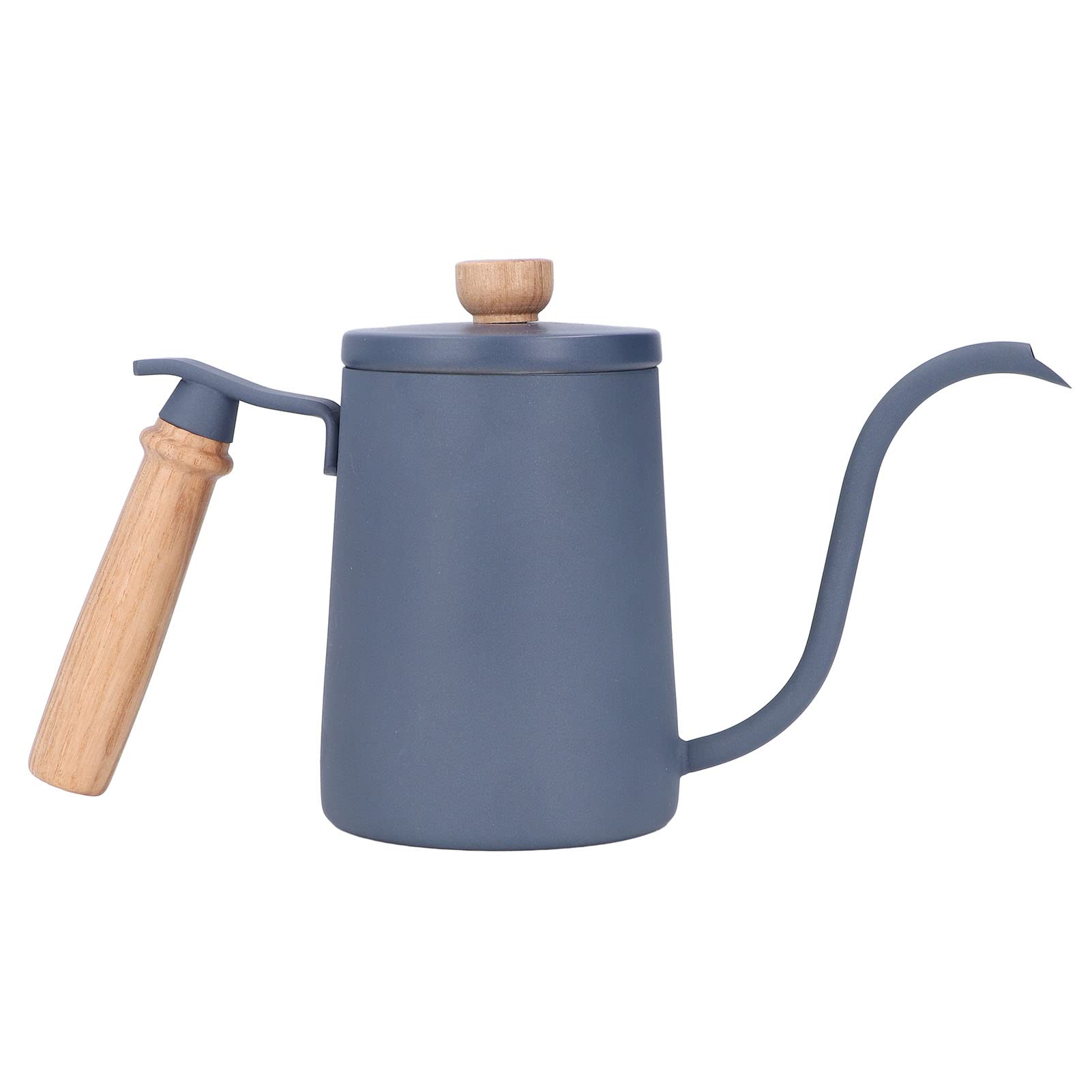 Premium 600ml Stainless Steel Gooseneck Pour Over Coffee Kettle with Wooden Handle & Vent Hole - Perfect for Pour Over Coffee, Tea Brewing, and Precise Water Control (Blue)