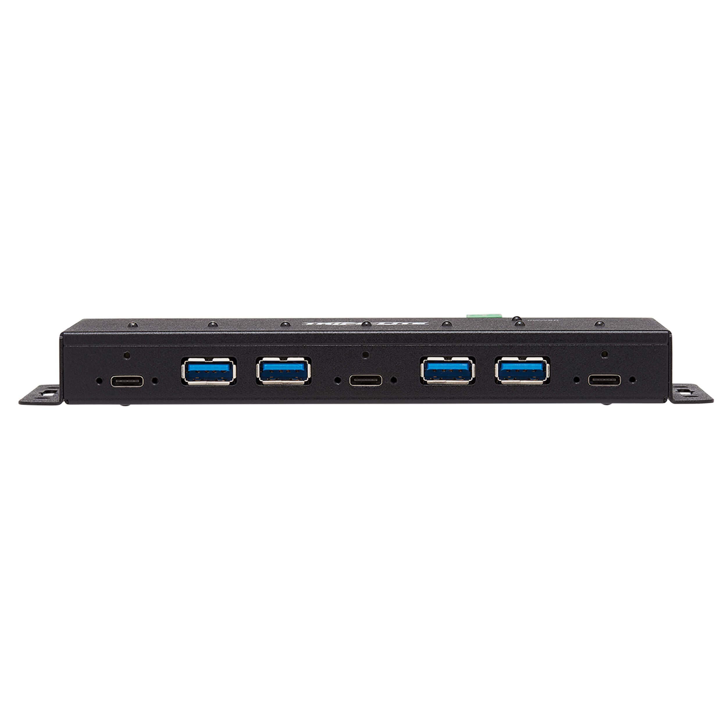 7-Port USB Hub with 4 USB-A & 3 USB-C Ports - Industrial Grade Metal USB Splitter with ESD Protection for Office, Gaming & Home Workstation Setup