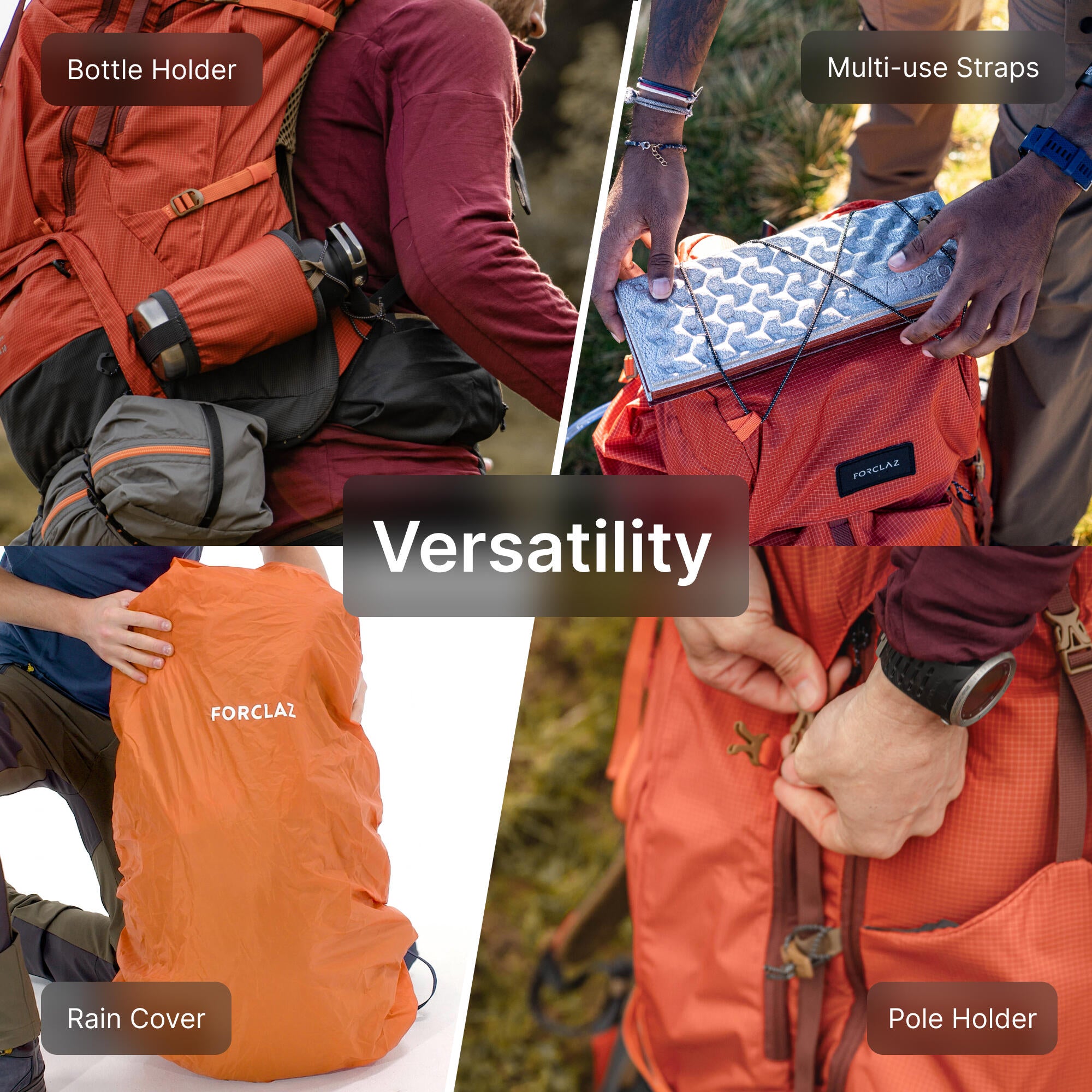 Simond MT500 Air 60+10L Men's Hiking Backpack - Lightweight Water-Resistant Outdoor Backpack for Camping, Trekking & Travel Adventures