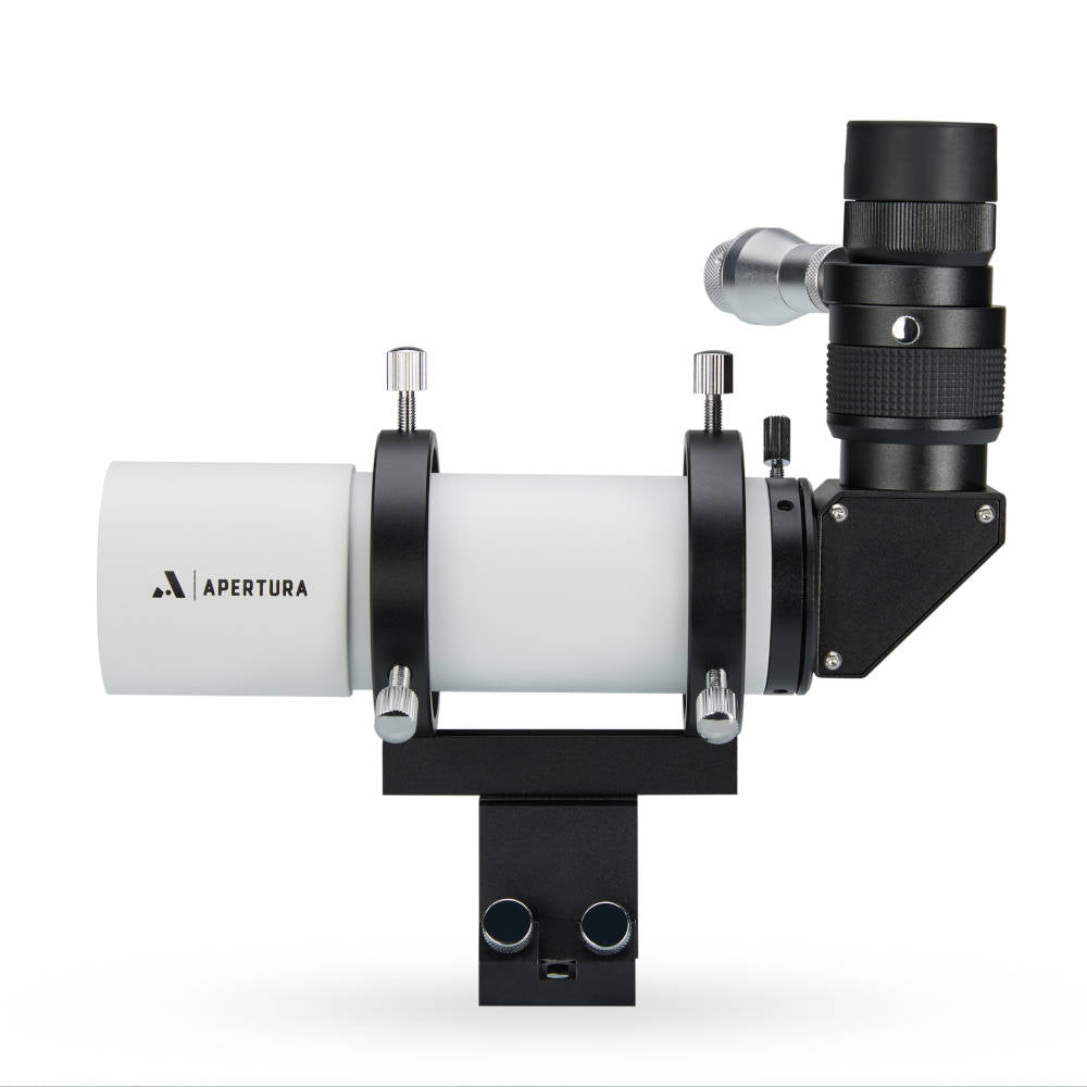 10x50 Right Angle Finder Scope with Illuminated Reticle Eyepiece - White 50RAF W - Perfect for Astronomy, Hunting & Long-Range Observation