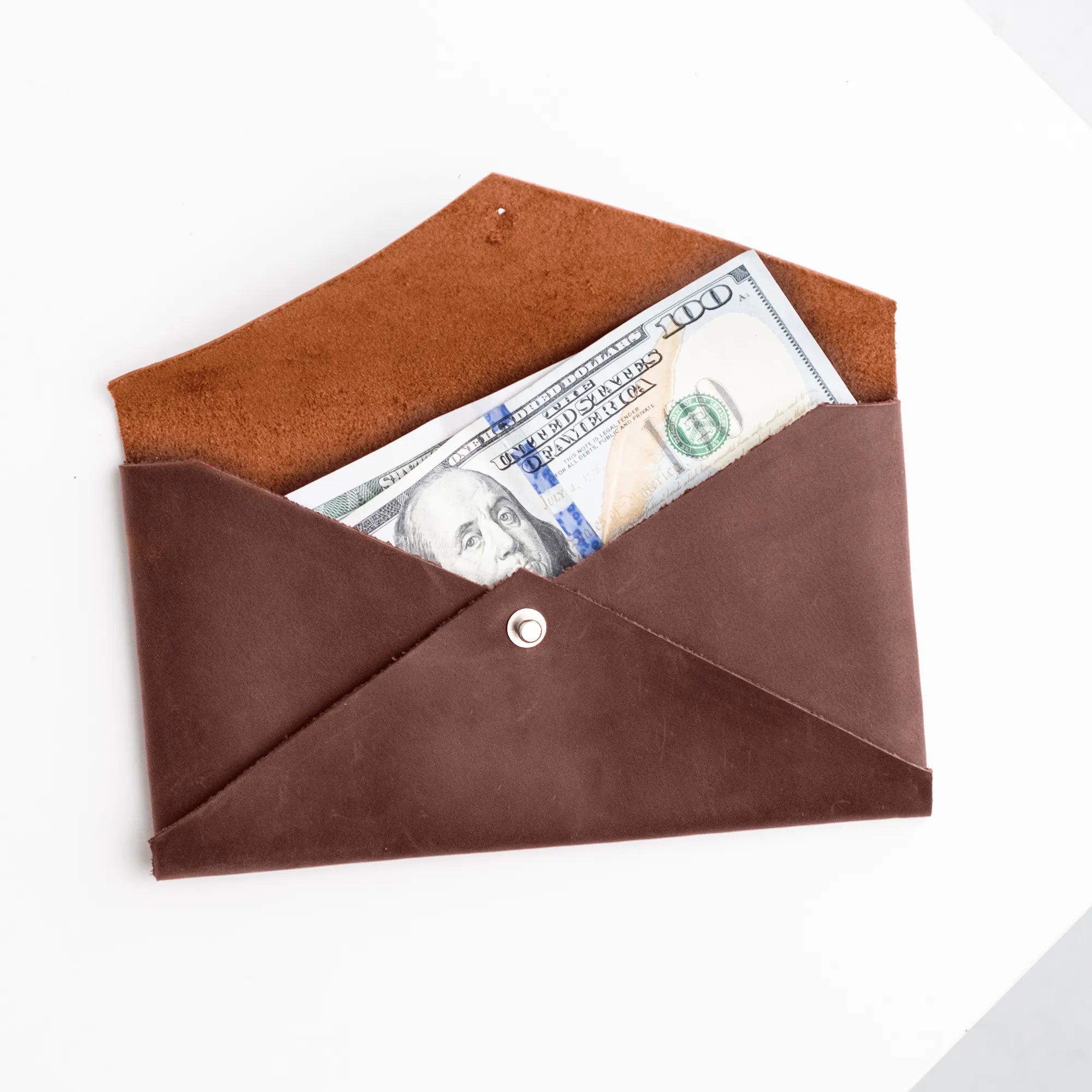 Genuine Leather Money Envelope - Premium RFID Blocking Wallet for Cash, Checks & Gift Cards - Perfect for Travel, Gifts & Secure Storage