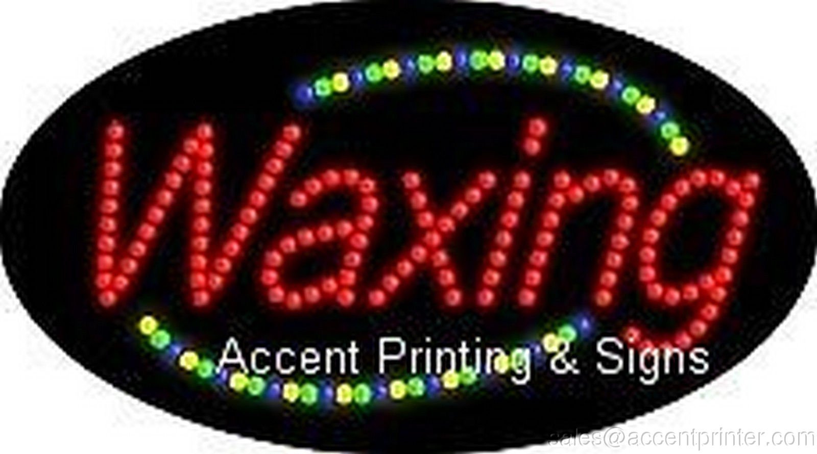 High Impact Energy Efficient Waxing Flashing & Animated LED Sign - Perfect for Barber Shops, Salons, and Storefront Advertising
