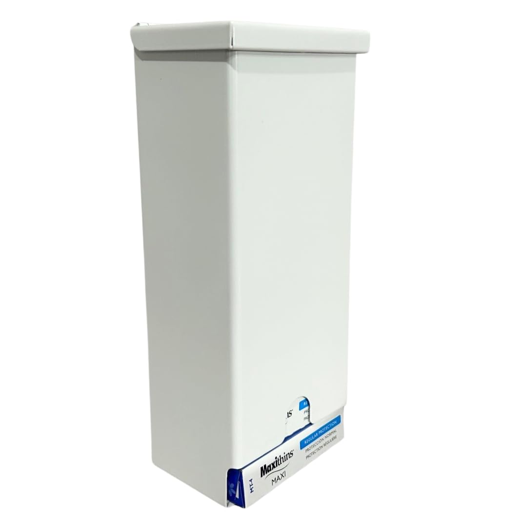 White Steel Single Channel Sanitary Napkin Dispenser - Commercial Restroom Hygiene Solution for Schools, Offices & Public Facilities