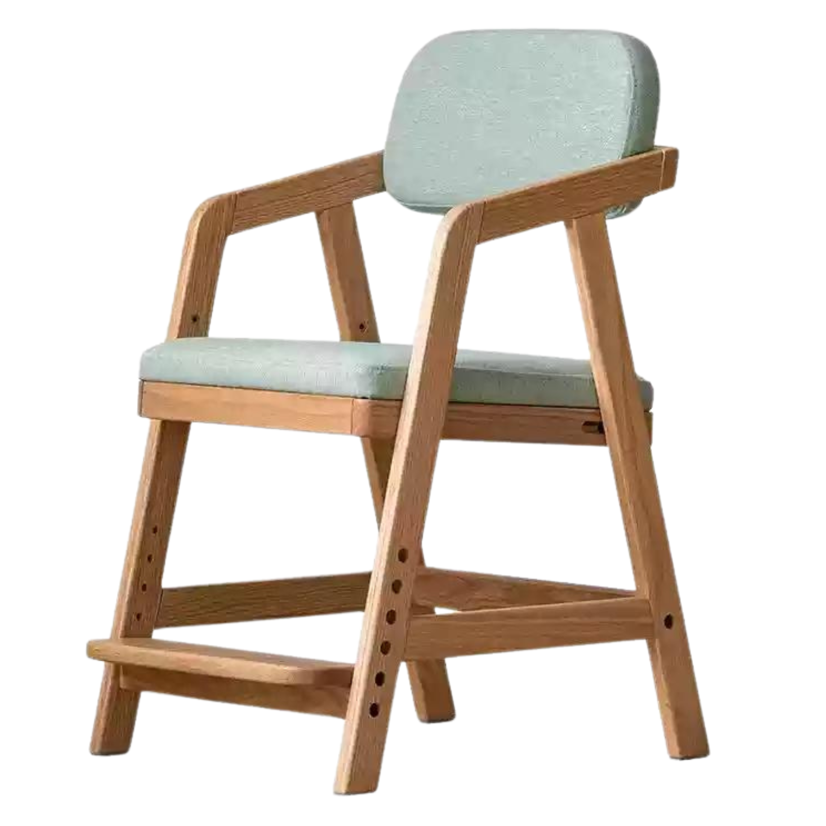 Adjustable Height Oak Solid Wood Kids Chair - Sturdy & Ergonomic Design for Study, Dining & Playtime