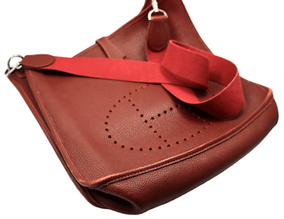 Authentic Hermes Evelyne PM Handbag in Brick Red Clemence Leather - Luxury Crossbody Purse for Women, Perfect for Work, Travel & Everyday Use