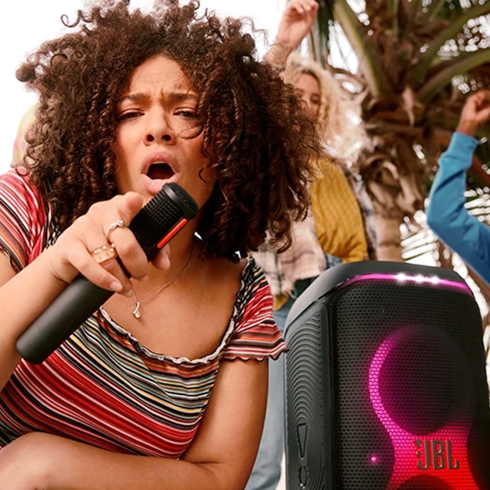 JBL PartyBox Wireless Microphone Set - 2.4GHz Digital Wireless Mic with Dongle for JBL PartyBox Speakers | 20 Hours Battery Life | Stable Connection | Perfect for Karaoke, Home Parties & Outdoor Events (Black)