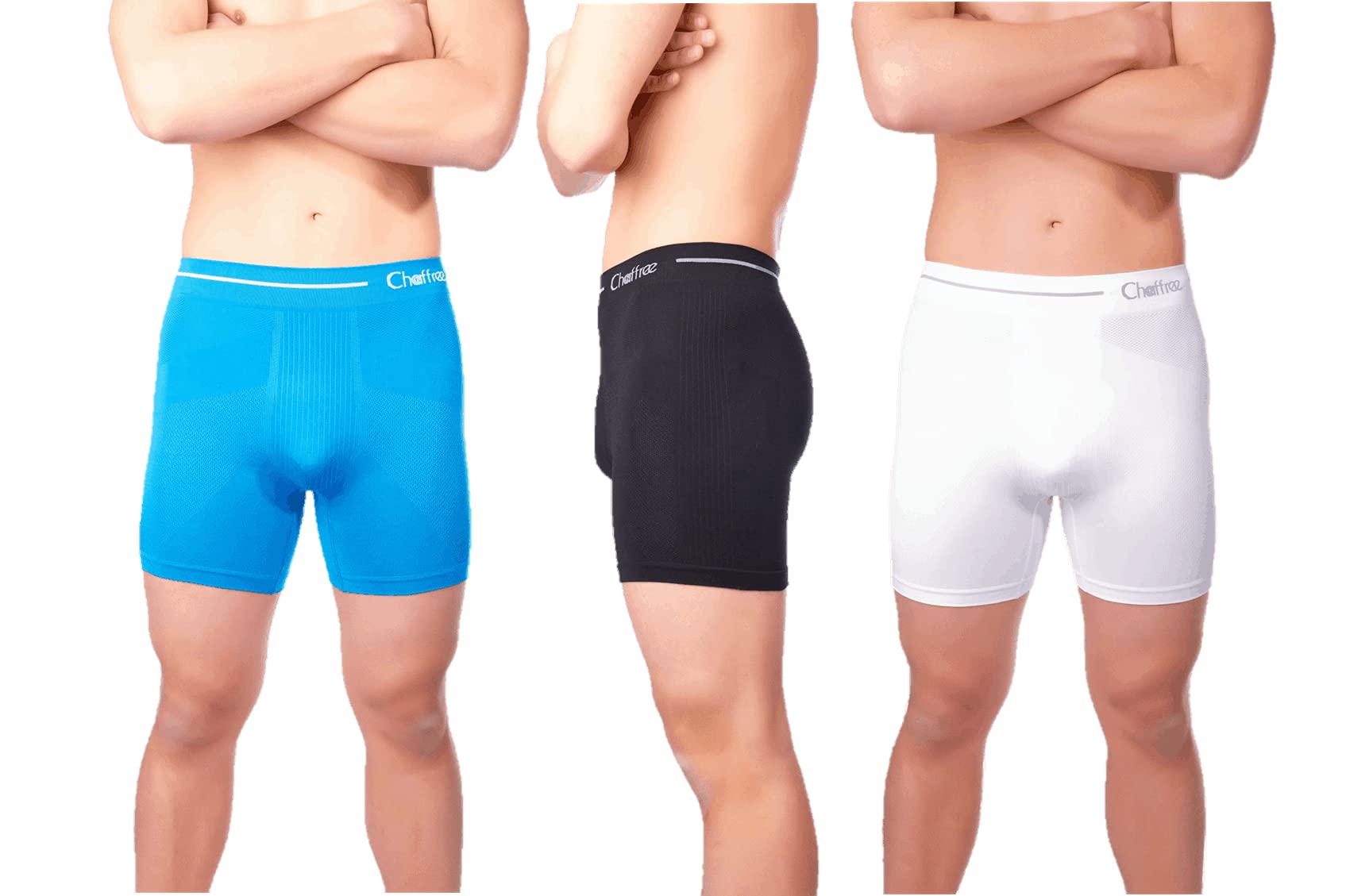 Coolmax Anti-Chafing Long Leg Boxer Shorts for Men - Seamless, Breathable & Moisture-Wicking Underwear - Sweat Control & Comfort Fit - 1 Pack (2XL, Long Leg, Blue) - Ideal for Sports, Workouts & Everyday Wear