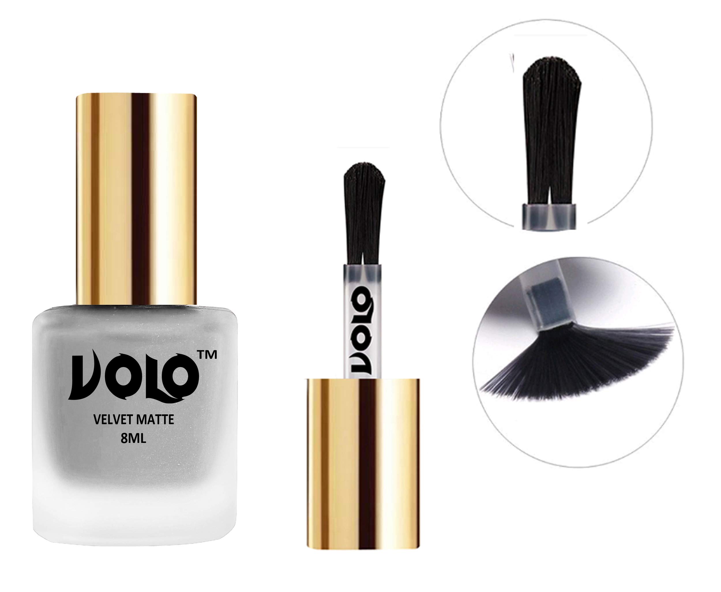 Volo Velvet Matte Nail Polish Set - Pack of 4 (Chocolate Brown, Magenta, Blue, Dark Wine) 32ml - Long Lasting & Chip Resistant for Parties, Weddings & Special Occasions