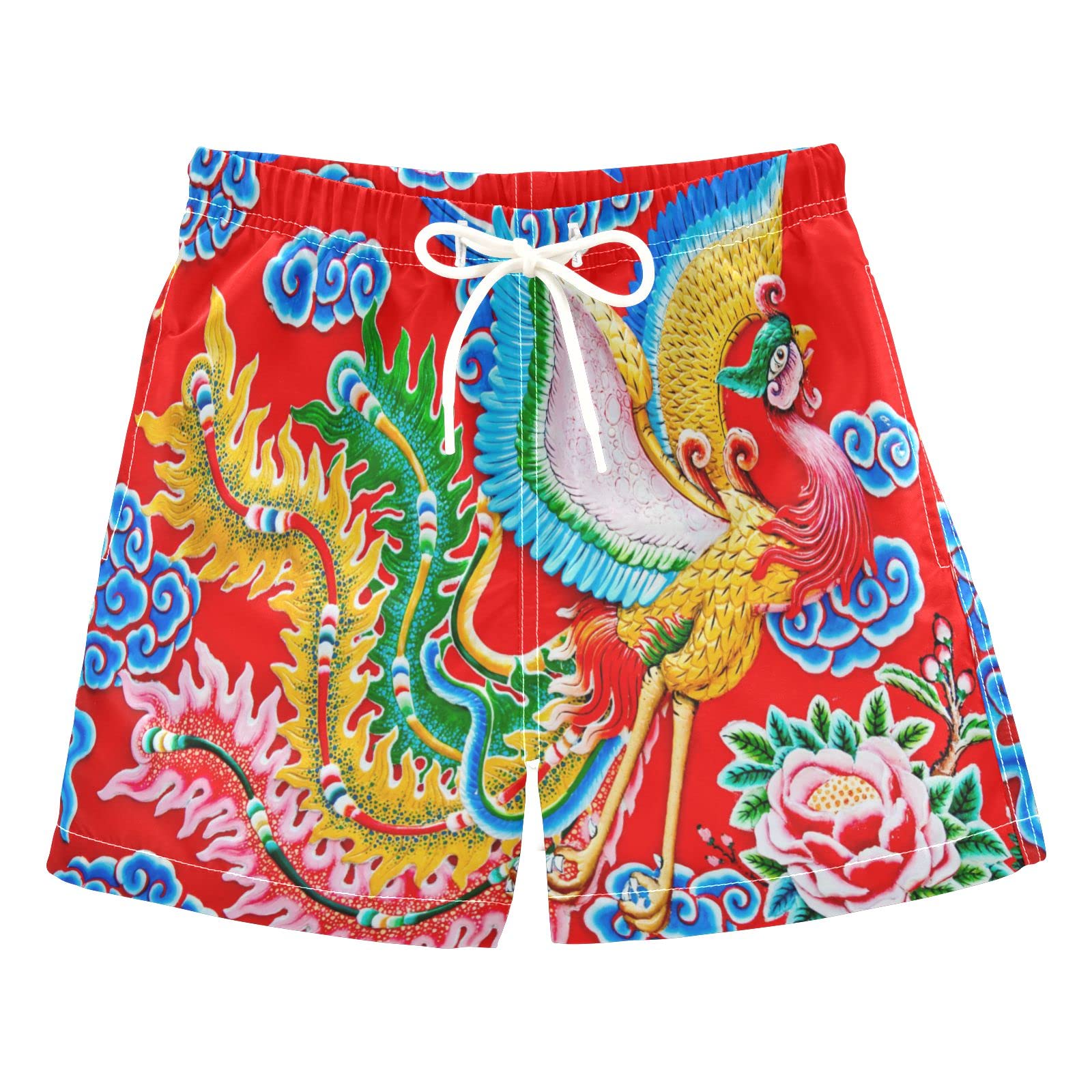 **Colorful Phoenix Swim Trunks for Boys 2-8 Years – Quick Dry Toddler Swimwear | Beach, Pool & Summer Water Play**