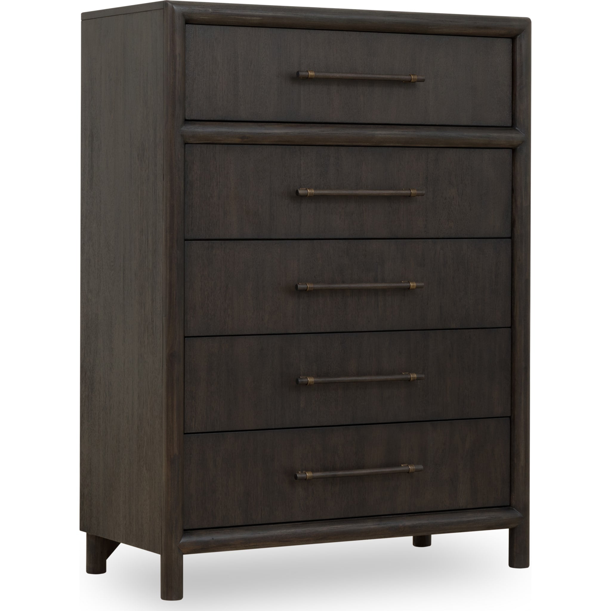 Dorsey 5-Drawer Dresser Chest in Basalt Grey - Modern Bedroom Storage Solution for Clothes & Accessories