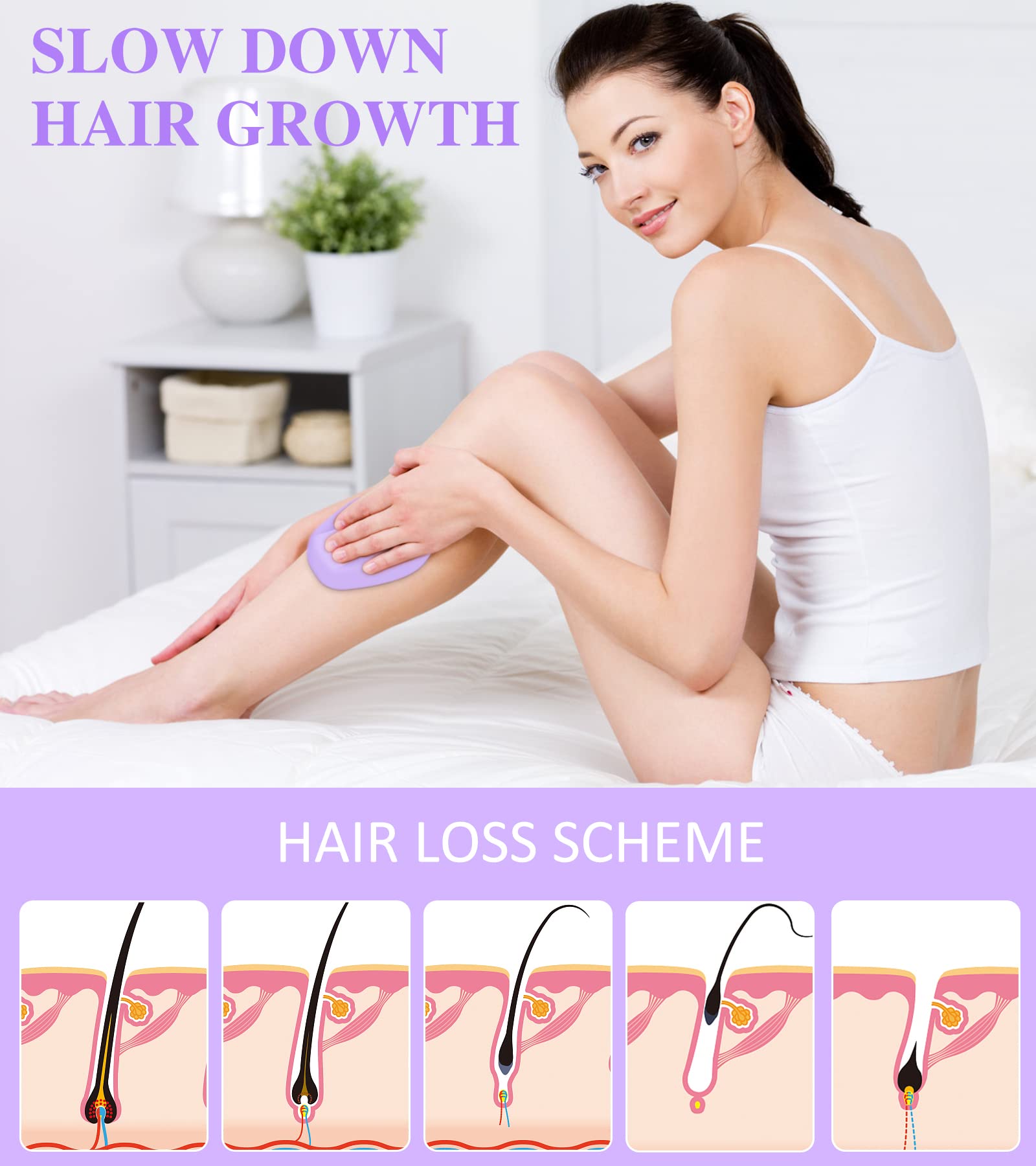 Nano Crystal Hair Removal Stone - Painless & Reusable Hair Remover for Men & Women | Quick & Easy Crystal Hair Eraser for Smooth Skin | Perfect for Face, Legs, Arms & Bikini Line