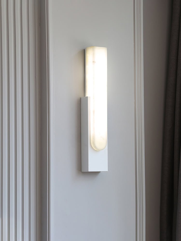 Agatha Alabaster Wall Lamp - Handcrafted Modern Sconce Light Fixture for Living Room, Bedroom & Hallway Decor | Dimmable LED Wall Light for Ambient Lighting