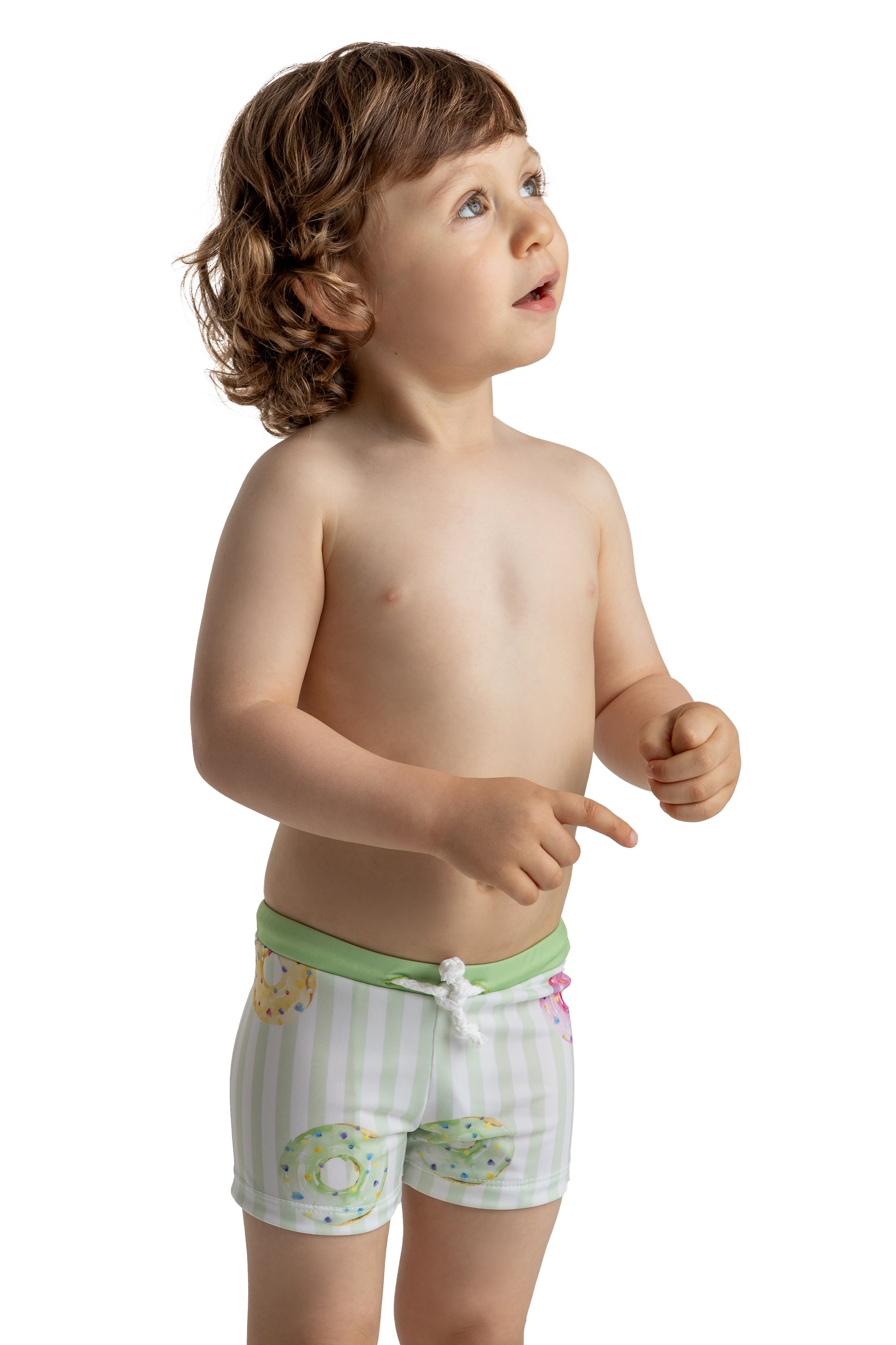 **Men's Quick-Dry Lycra Swim Shorts for Beach, Pool & Water Sports - Comfortable & Stylish Donut Print Swimwear**