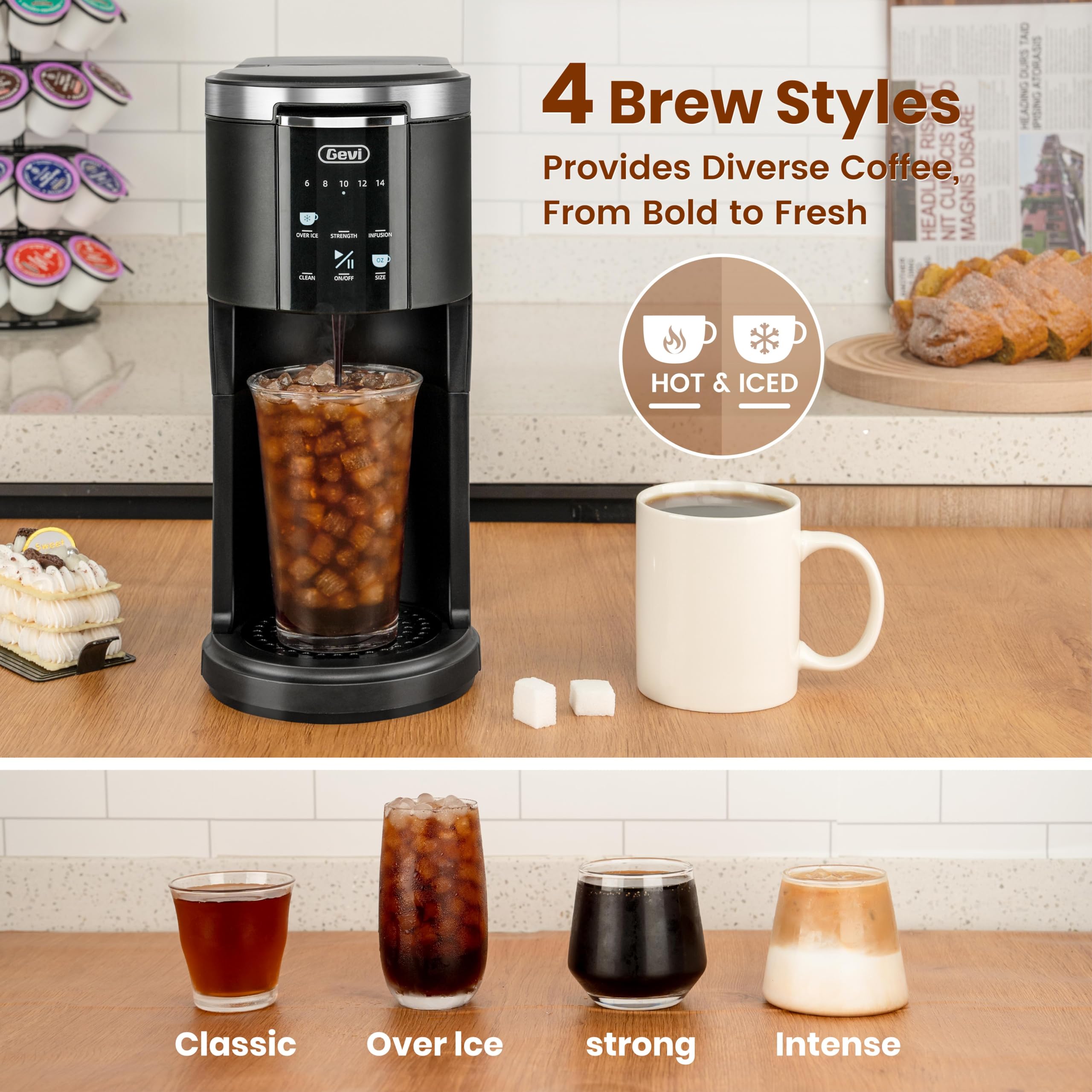 Gevi EzPod Single Serve Coffee Maker - Portable for Office & Camping