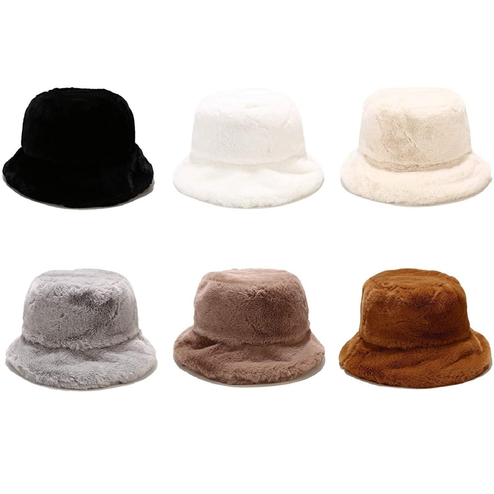 Winter Faux Fur Bucket Hat - Soft Fluffy Warm Unisex Beanie for Women & Men - Cozy Fisherman Style Hat for Teens & Girls - Perfect for Snow Days, Outdoor Activities & Fashion Accessories