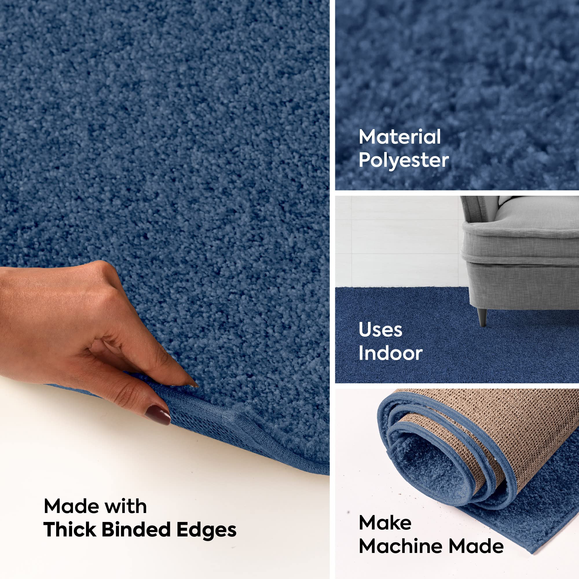 Ambiant Galaxy Way Kids' Favorite Hexagon Area Rug - Royal Blue 10', Stain-Resistant Indoor Rug for Living Room, Bedroom, Entryway | Pet & Child Safe | USA Made | Perfect for Playrooms, Nurseries & Wedding Decor