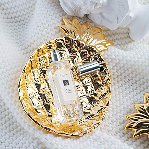Lependor Golden Pineapple Ceramic Jewelry Tray - Large Decorative Ring Dish & Organizer for Jewelry, Watches, Keys, Phone, Wallet - Perfect for Wedding, Birthday Gifts & Home Decor - Elegant Tabletop Display for Bedroom, Bathroom, Dresser