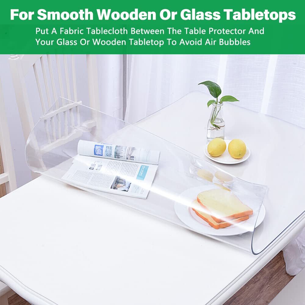 Crystal Clear PVC Tablecloth Protector - Waterproof Dining Table Cover, 38x108 Inch, 1.5mm Thick - Perfect for Glass Tables, End Tables & Table Runners - Ideal for Daily Use, Parties & Home Decor