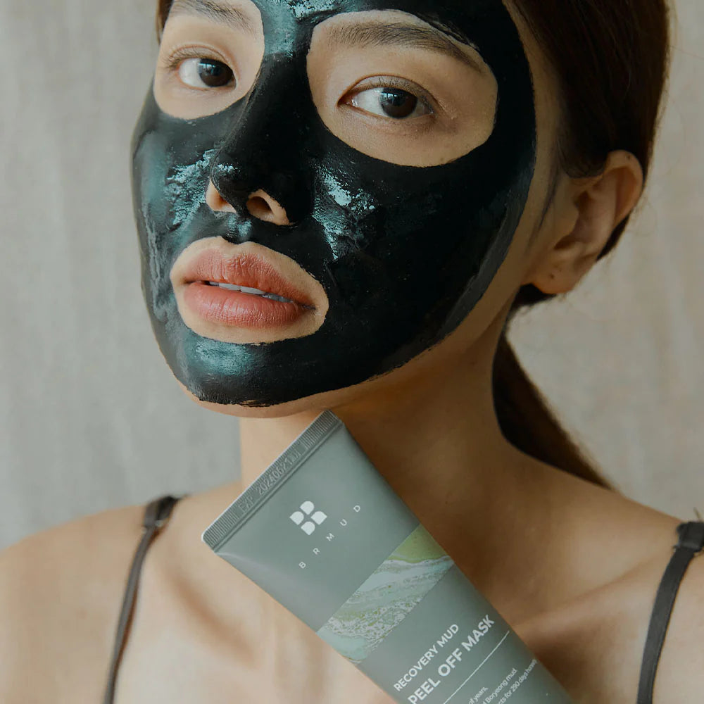 BRMUD Detoxifying Recovery Mud Peel Off Mask - 110ml | Deep Cleansing & Pore Minimizing Face Mask for Glowing Skin | Perfect for Spa Nights & Self-Care Routines