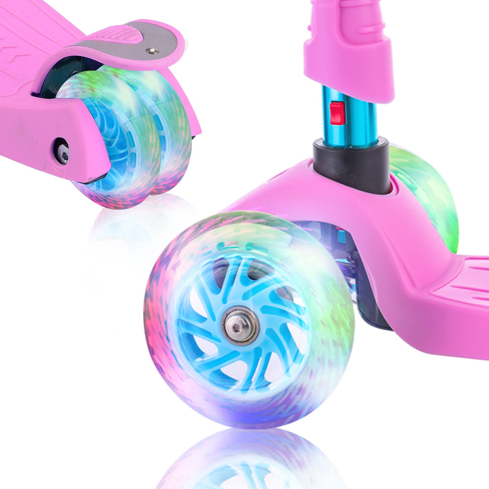 Best 3 Wheel Scooter for Kids Ages 3-12 - LED Light Up Wheels, Adjustable Height & Sturdy Deck - Perfect for Outdoor Play, Commuting to School & Neighborhood Fun