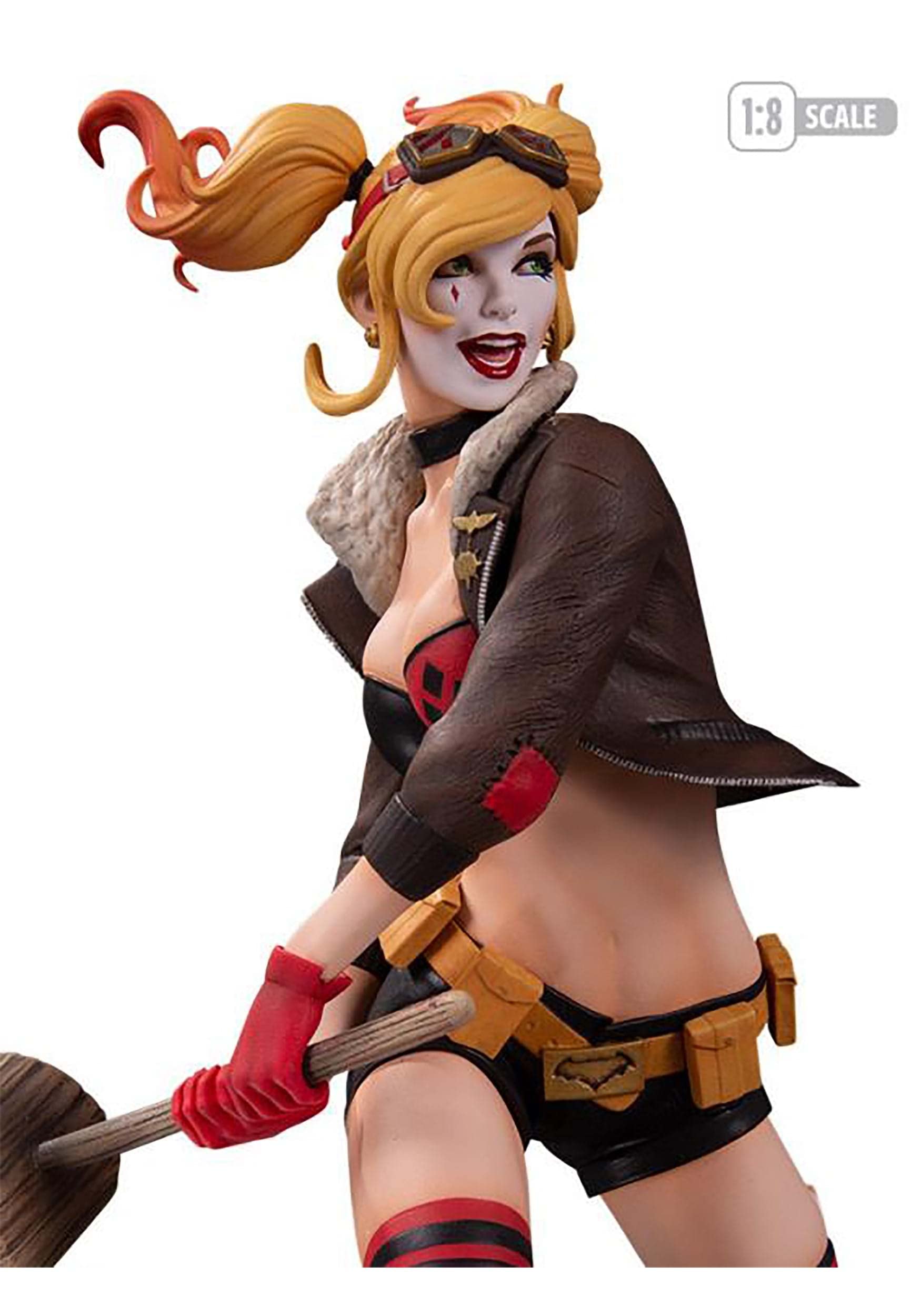 McFarlane Toys DC Bombshells Harley Quinn DLX Version 2 Resin Statue - Premium Collectible Figure for DC Comics Fans - Perfect for Display, Gifts & Comic Conventions
