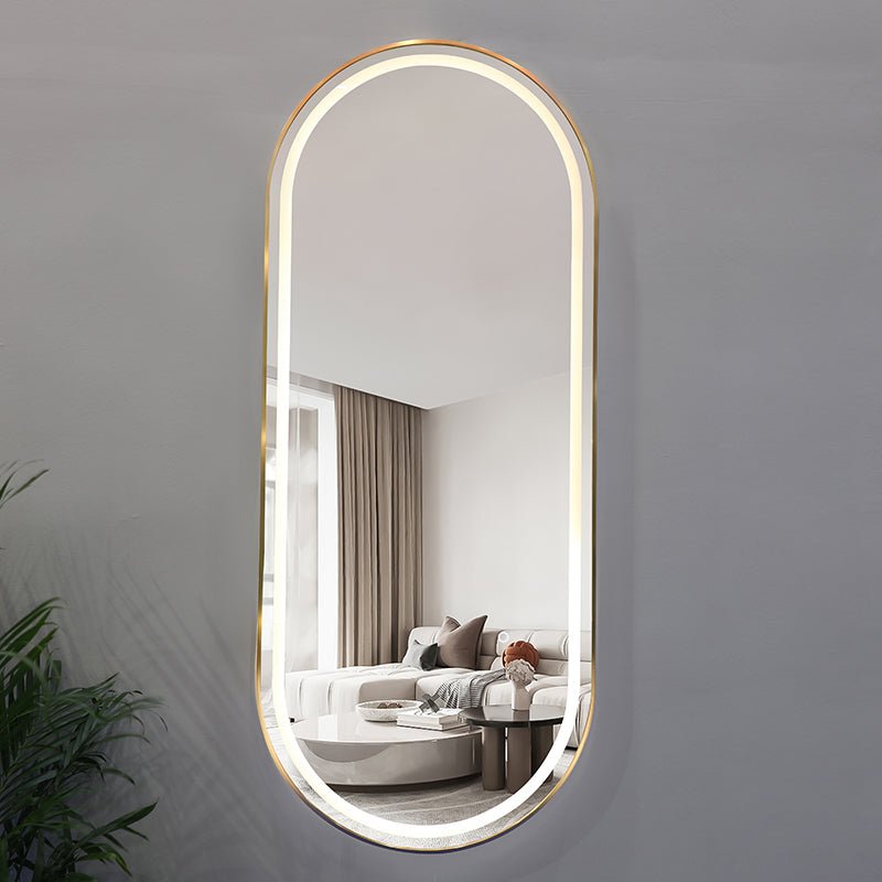 Luna Oval LED Salon Mirror with Adjustable Brightness - Professional Vanity Makeup Mirror for Home & Salon Use - Perfect for Makeup, Skincare, and Hairstyling