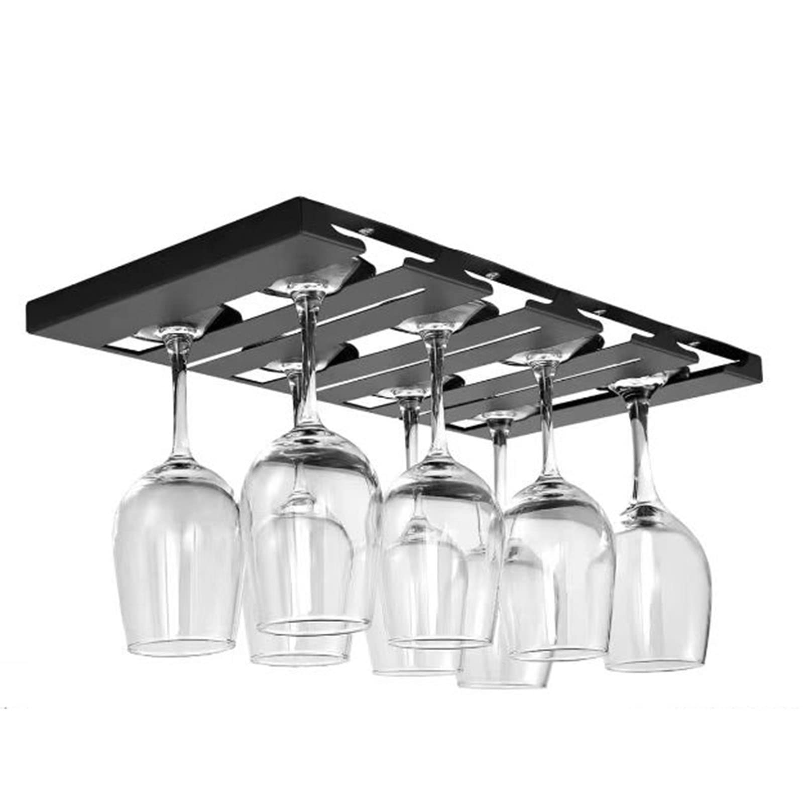 4-Slot Stainless Steel Under Cabinet Wine Glass Rack - Stemware Holder for Kitchen, Bar & Restaurant - Perfect for Organizing Wine Glasses, Cocktail Cups & Drinkware in Small Spaces