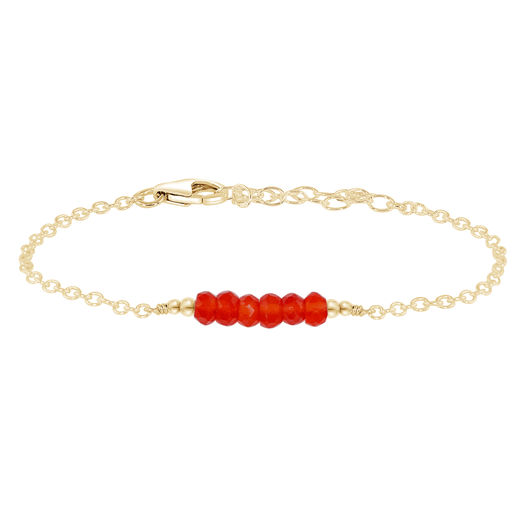 Sparkling Orange Carnelian Gemstone Faceted Bead Bar Bracelet for Women - Handmade Healing Crystal Jewelry for Meditation, Yoga & Positive Energy