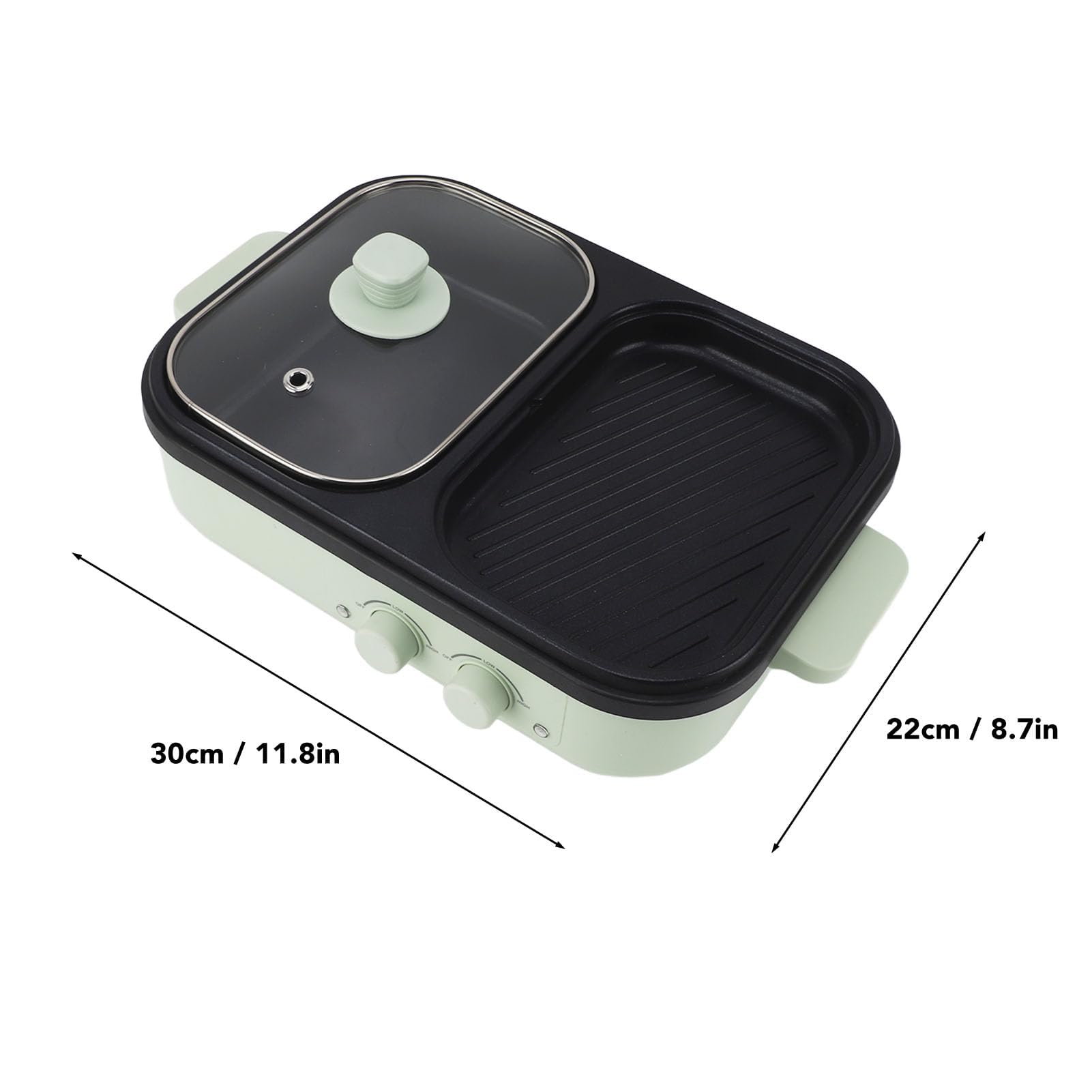 2-in-1 Electric Hot Pot & Grill with Nonstick Surface - Adjustable Temperature Control for Shabu Shabu & BBQ - Perfect for Family Dinners (2-6 People) - Ideal for Indoor Cooking, Parties & Asian Cuisine