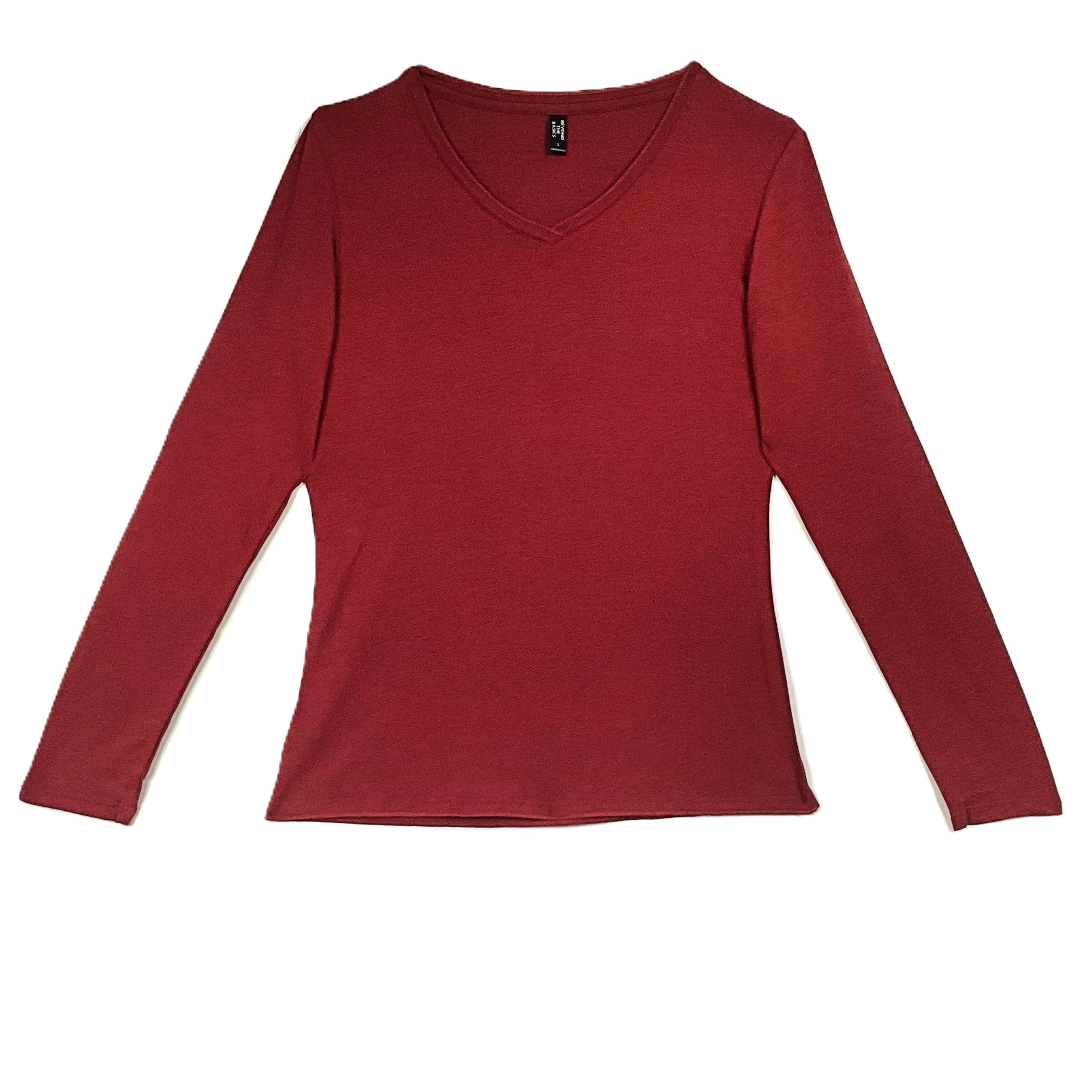 Long Sleeve V Neck T-Shirt for Women - Soft Cotton Casual Top - Perfect for Layering, Workwear & Everyday Outfits