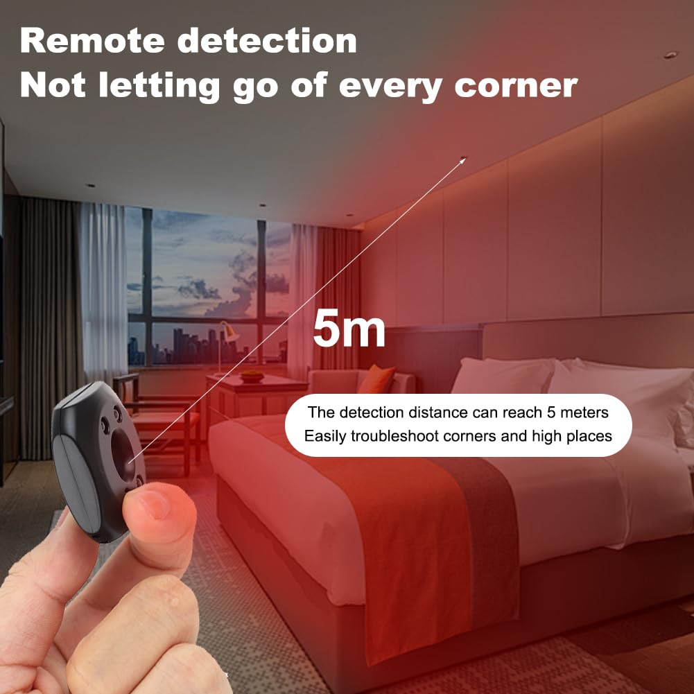 RANJIMA Hidden Camera Detector - Mini Spy Camera Finder with Infrared Vision, Long Battery Life, Portable Bug Detector for Hotel, Office, Airbnb & Travel Security | Anti-Surveillance Device for Privacy Protection