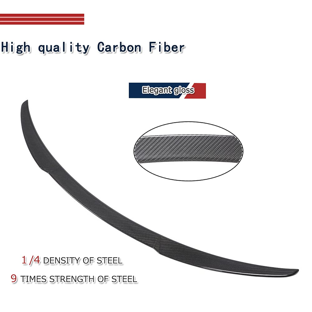 Premium Carbon Fiber Rear Trunk Spoiler for Tesla Model Y 2019-2021 - Matte & Glossy Finish - Sporty Style Enhancement - Perfect for Road Trips & Car Shows
