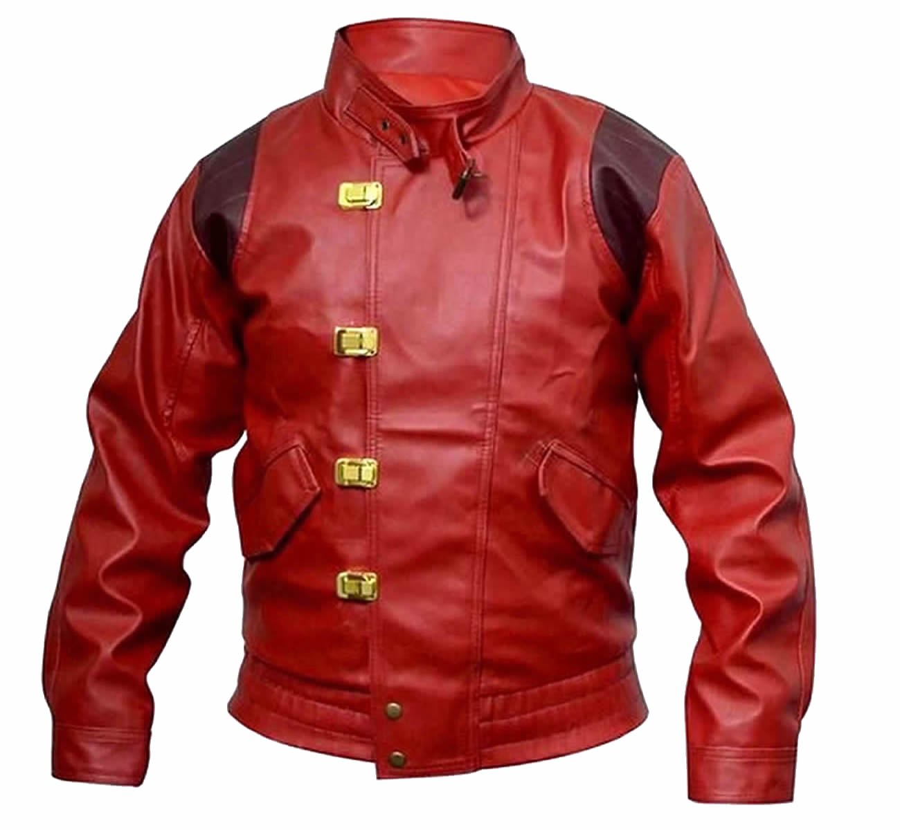 Coolhides Men's Fashion AK Real Leather Embroidery Jacket Red - Premium Biker Jacket for Motorcycle Riding, Casual Outfits & Streetwear Style