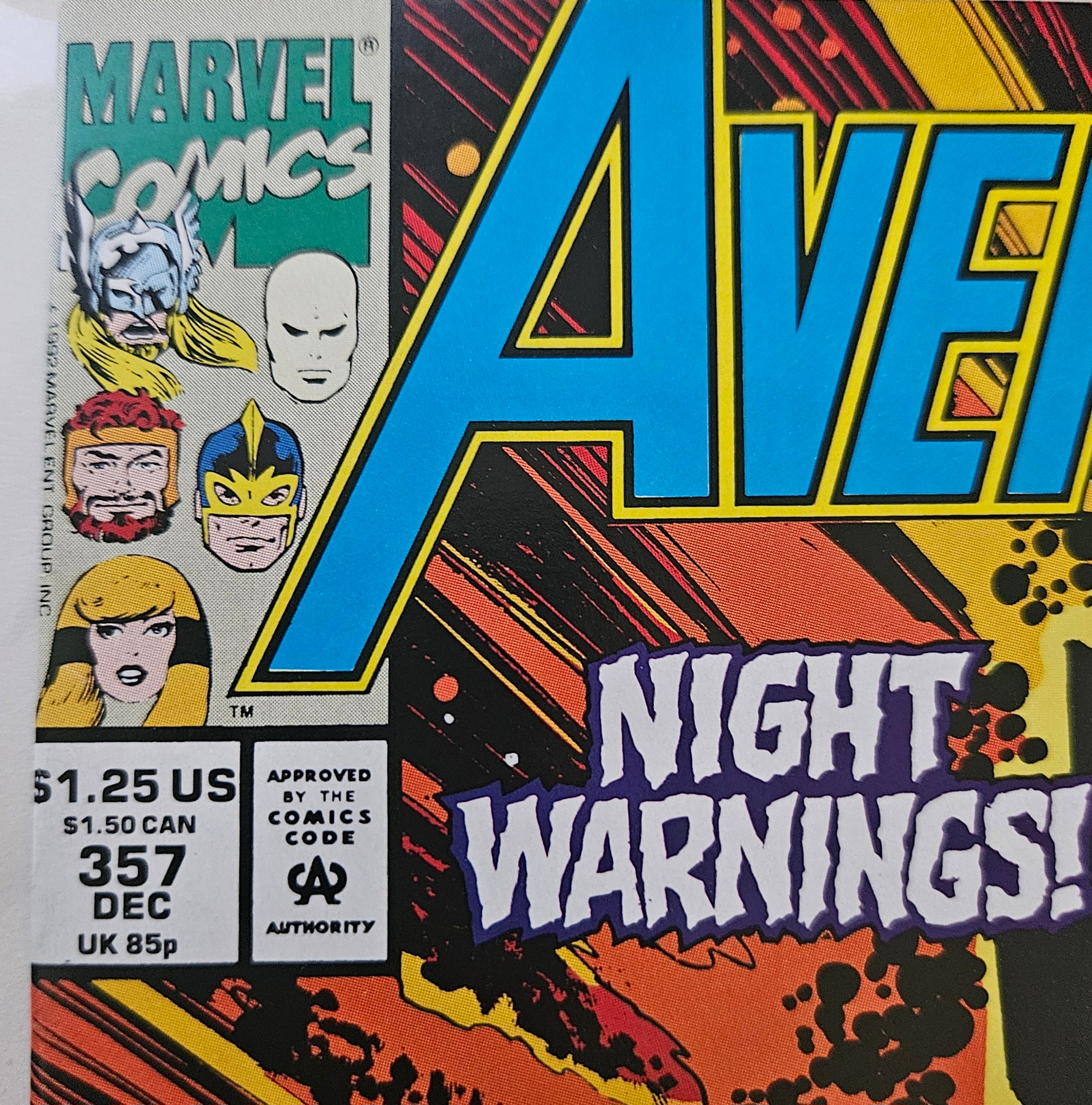 Marvel Comics Avengers #357 December 1992 - Assault on Avalon Part 3 Featuring Captain Britain | Rare Collectible Comic Book for Marvel Fans & Comic Collectors | Perfect for Display, Gifts & Investment