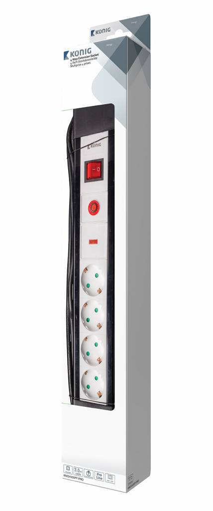 Pro Line 4-Outlet Surge Protector Power Strip with 3m/10ft Cord - Grounded for Home & Office Safety | Perfect for Computers, TVs & Electronics