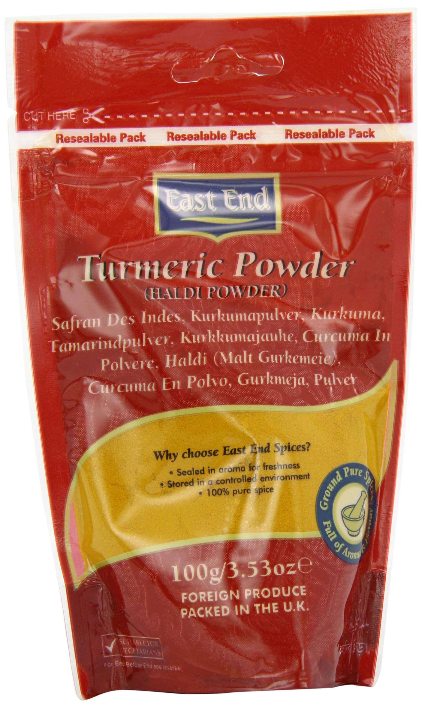 Organic East End Turmeric Powder 100g - Premium Ground Turmeric Root for Cooking, Golden Milk & Natural Remedies - USDA Certified, Gluten-Free & Non-GMO