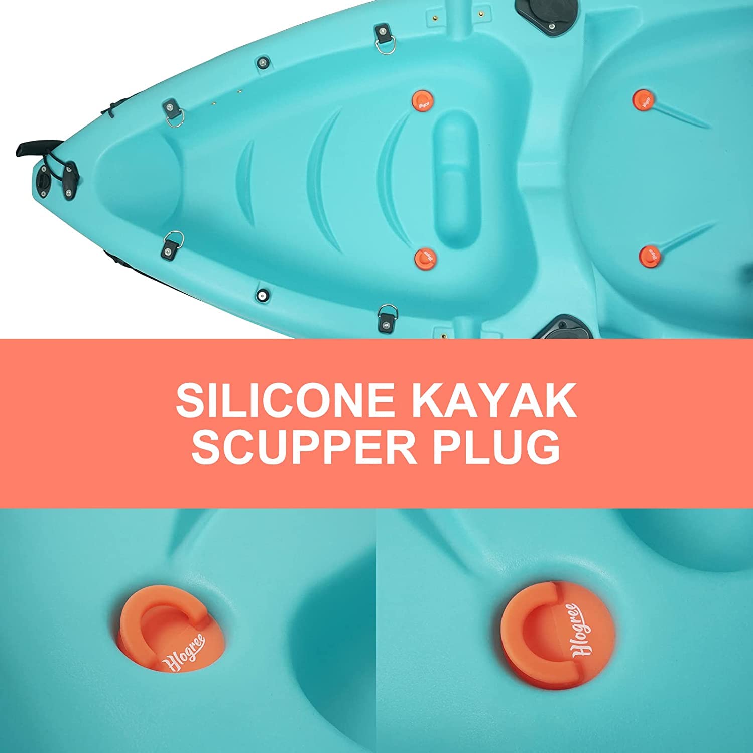 Hlogree 10PCs Silicone Kayak Scupper Plugs - Universal Fit for Sit-On-Top Kayaks, Lifetime Replacement Parts, Drain Stoppers - Perfect for Kayaking, Fishing & Water Sports Accessories