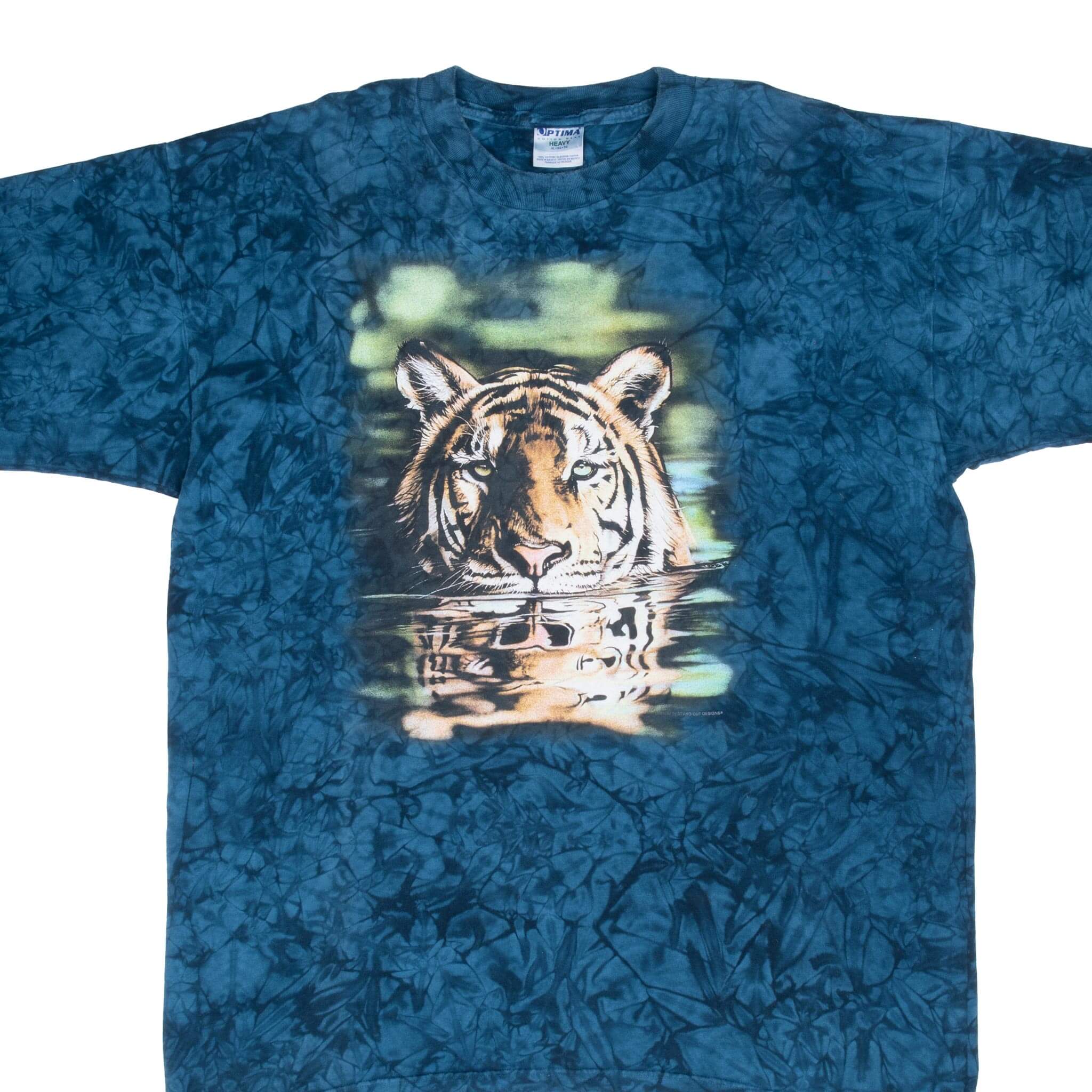 Vintage Animal Print Tiger 2000s Tie Dye T-Shirt XL - Retro Graphic Tee for Men & Women, Casual Streetwear, Festival Outfit, 90s Inspired Fashion
