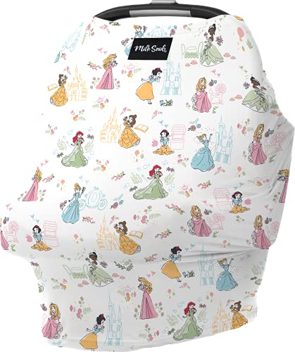 Disney Princess 5-in-1 Nursing Cover & Baby Car Seat Canopy - Multi-Use Cover for Breastfeeding, Stroller, High Chair, Shopping Cart & Carrier - Newborn Essentials for Moms (Perfect for Travel, Outings & Daily Use)