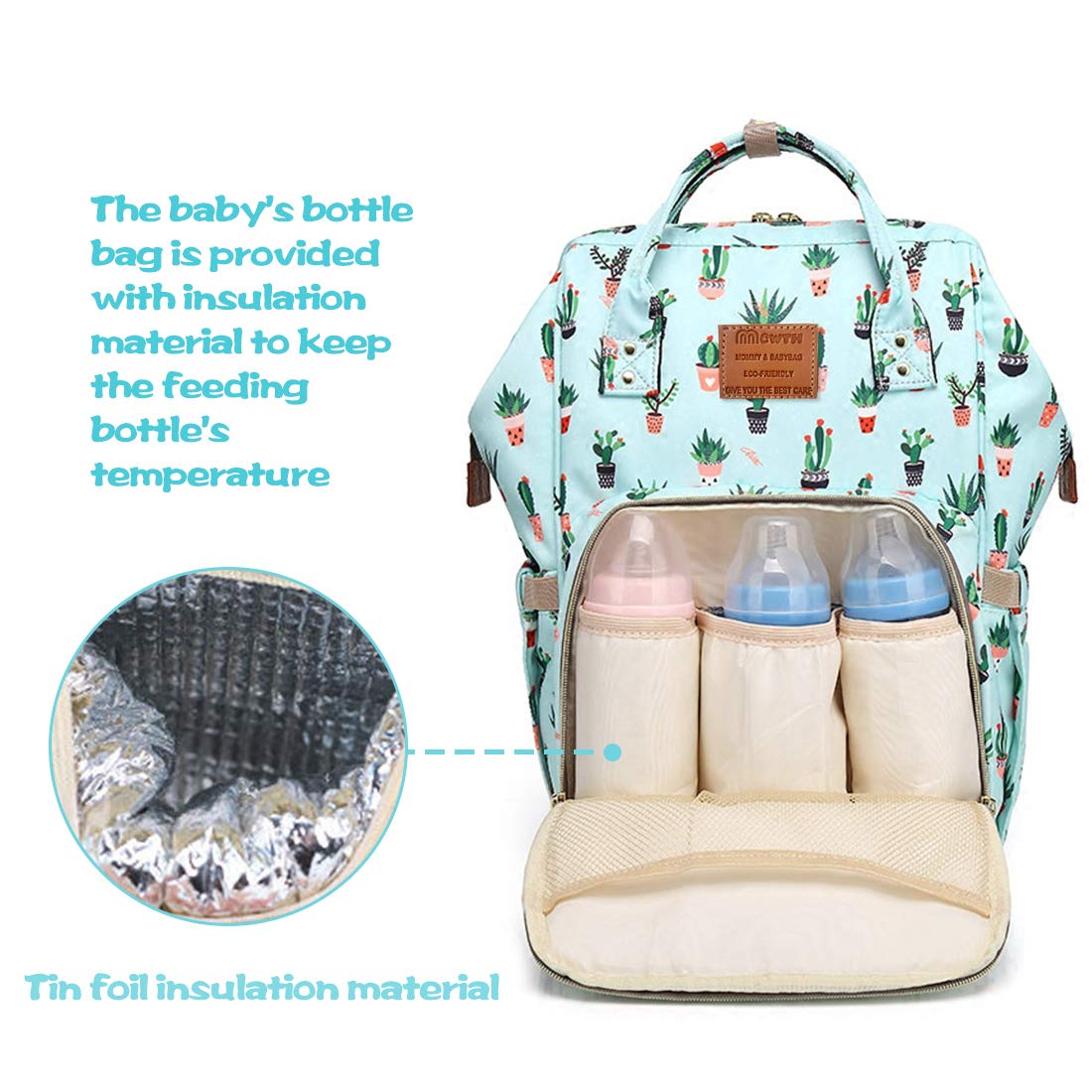 Baby Diaper Backpack for Girls & Moms - Large Waterproof Nappy Bag with Changing Pouch & Stroller Straps | Perfect for Travel, Daycare & On-the-Go Parenting