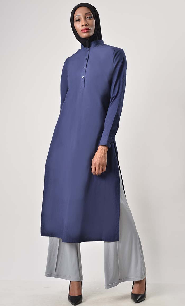 Classic Everyday Cotton Tunic for Women - Soft Comfortable Casual Blouse - Perfect for Work, Weekend & Travel Outfits