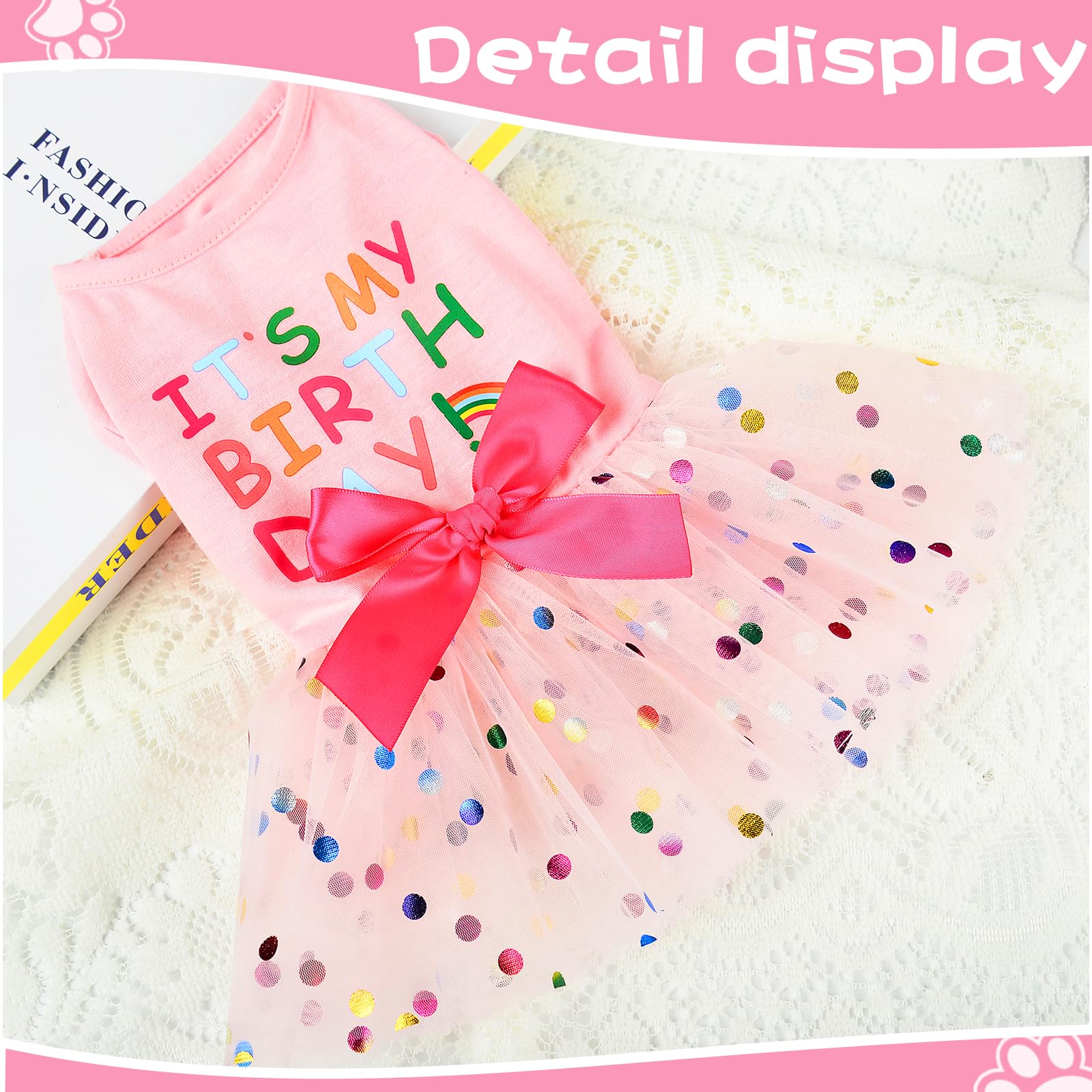 Small Dog Dresses for Puppies - Cute Pet Costume Clothes for Chihuahua, Yorkie & Cats | Summer & Spring Apparel | Pink Birthday Outfit (XS) | Perfect for Parties, Photo Shoots & Special Occasions