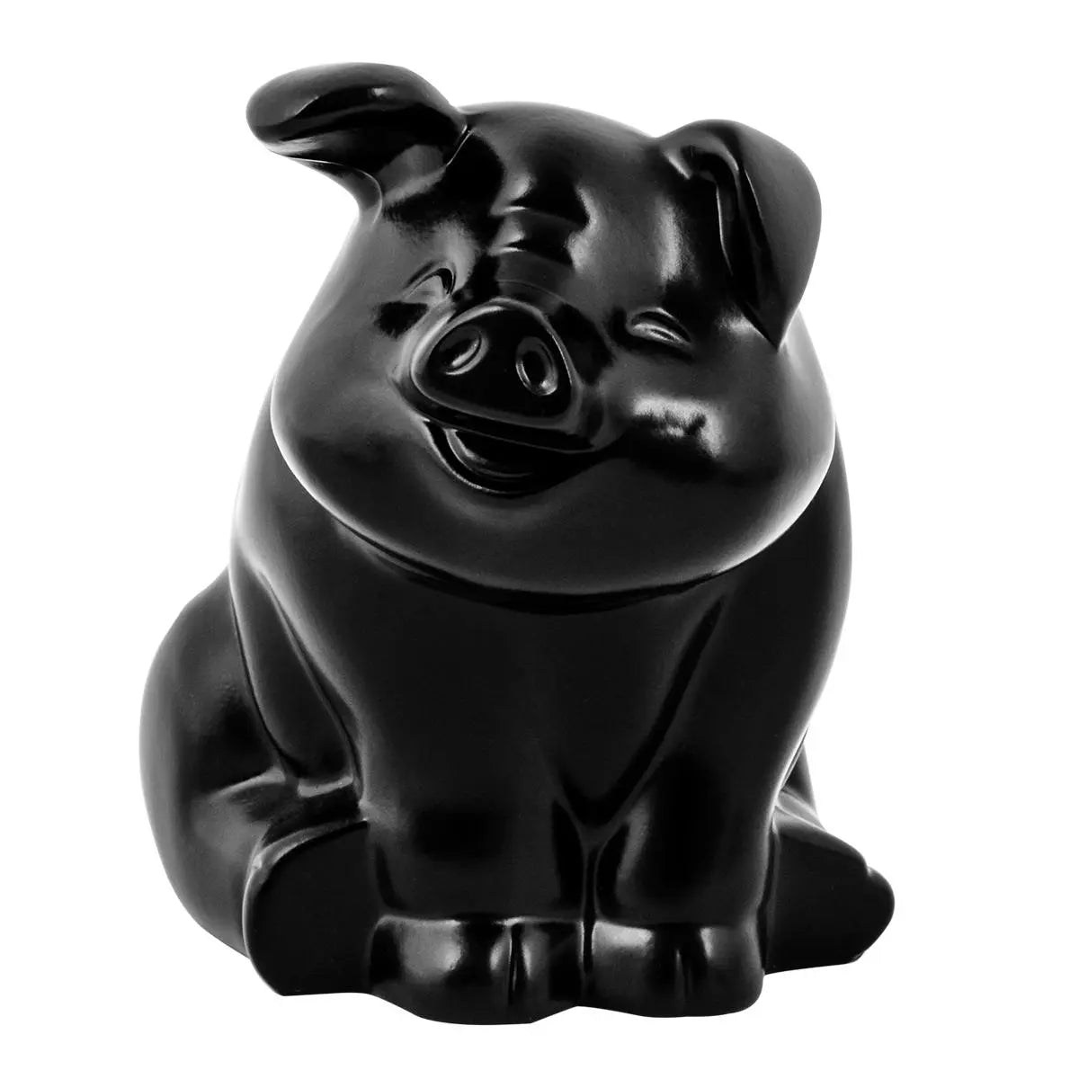 Matte Black Smiling Pig Hood Ornament - Vintage Car Decor for Chevy Ford Dodge - Perfect for Auto Enthusiasts & Unique Gift Ideas