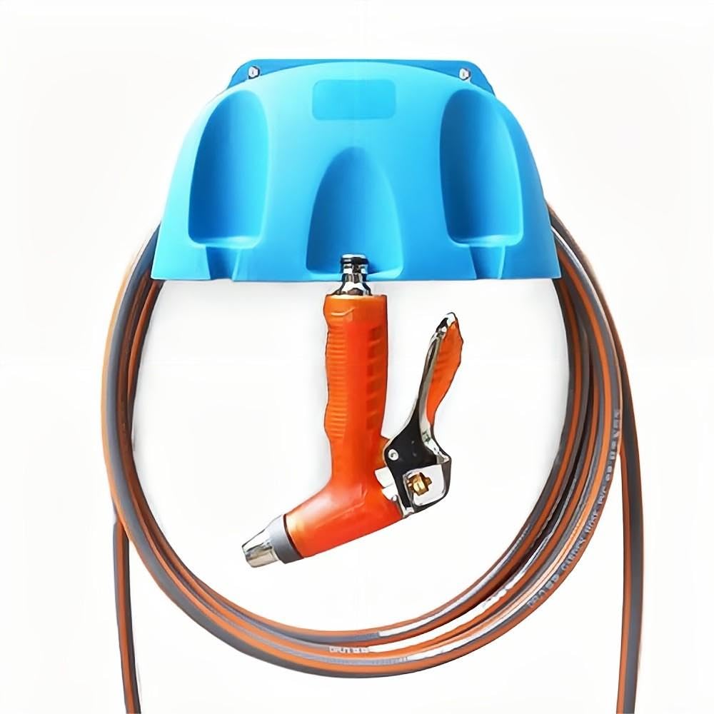 Expandable Outdoor Wall Mount Garden Hose Holder - Heavy Duty Water Hose Storage Hanger for Yard, Garage & Garden (Blue) | Perfect for Organizing Garden Tools & Keeping Outdoor Spaces Neat