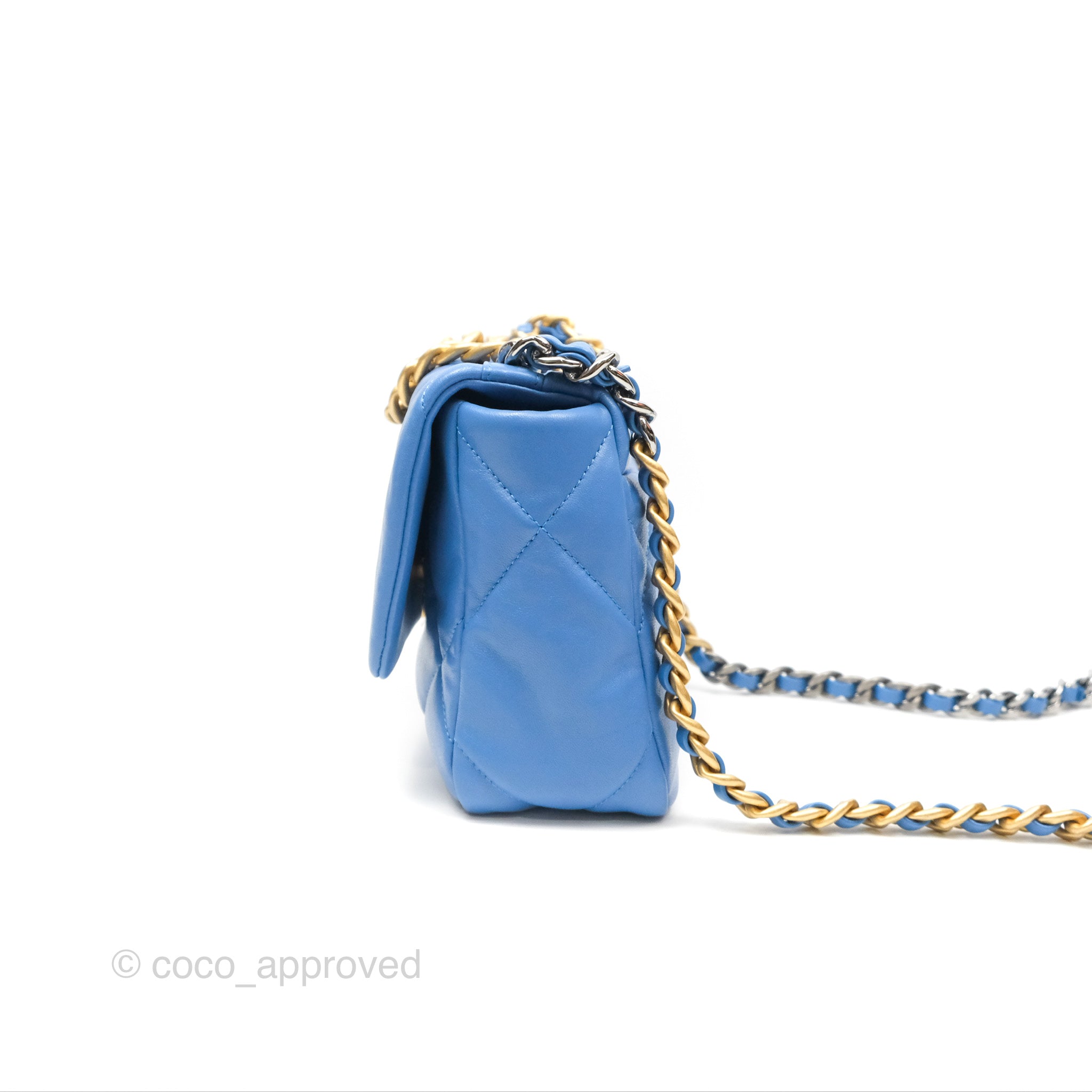 Chanel 19 Small Handbag in Blue with Mixed Hardware - Luxury Crossbody Bag for Women, Perfect for Date Night & Special Occasions
