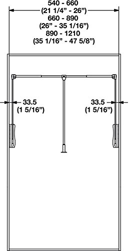 Hafele Pull Down Closet Rod - 26 lbs Load Capacity, Black Powder-Coated, Adjustable 26