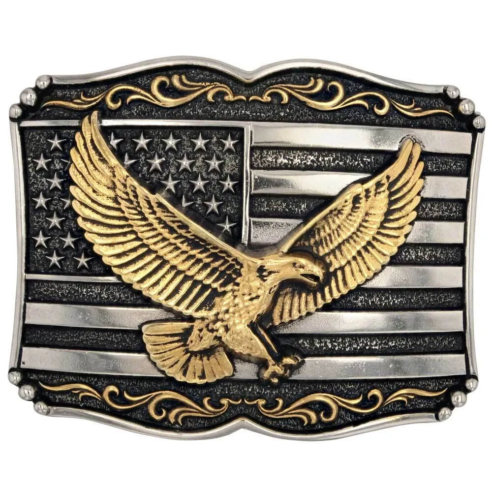Soaring Liberty Attitude Buckle - Patriotic American Flag Belt Buckle for Men & Women - Perfect for 4th of July, Veterans Day & Military Apparel Accessories