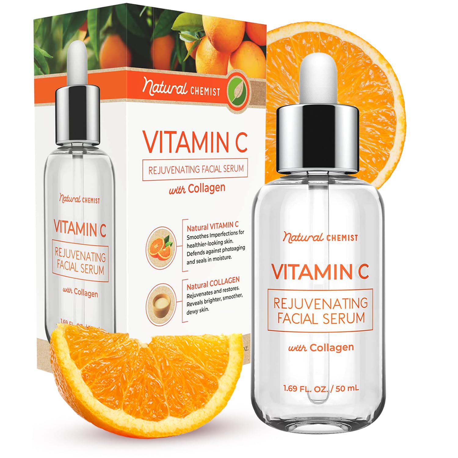 Vitamin C Serum with Collagen - Dermatologist Tested Skin Brightening & Anti-Aging Serum for Face, Fades Dark Spots & Acne Treatment, Cruelty-Free Korean Skincare for All Skin Types - 1.69 oz | Perfect for Daily Glow Routine & Nighttime Skin Repair